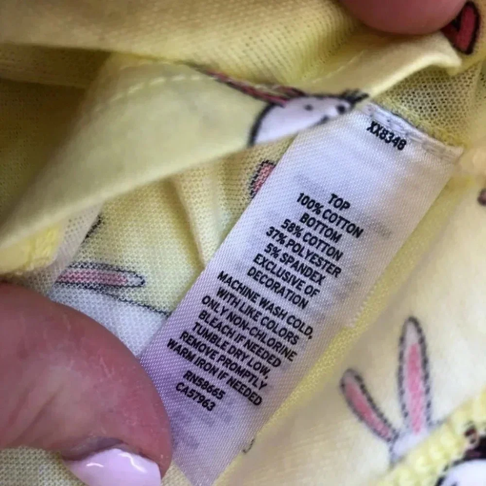 NWT Tucker + Tate pants set yellow flutter sleeve shirt w/ bunnies size 3 months